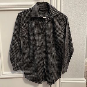 John Varvatos Boys Black, Gray, White Button Down Shirt, Size 12